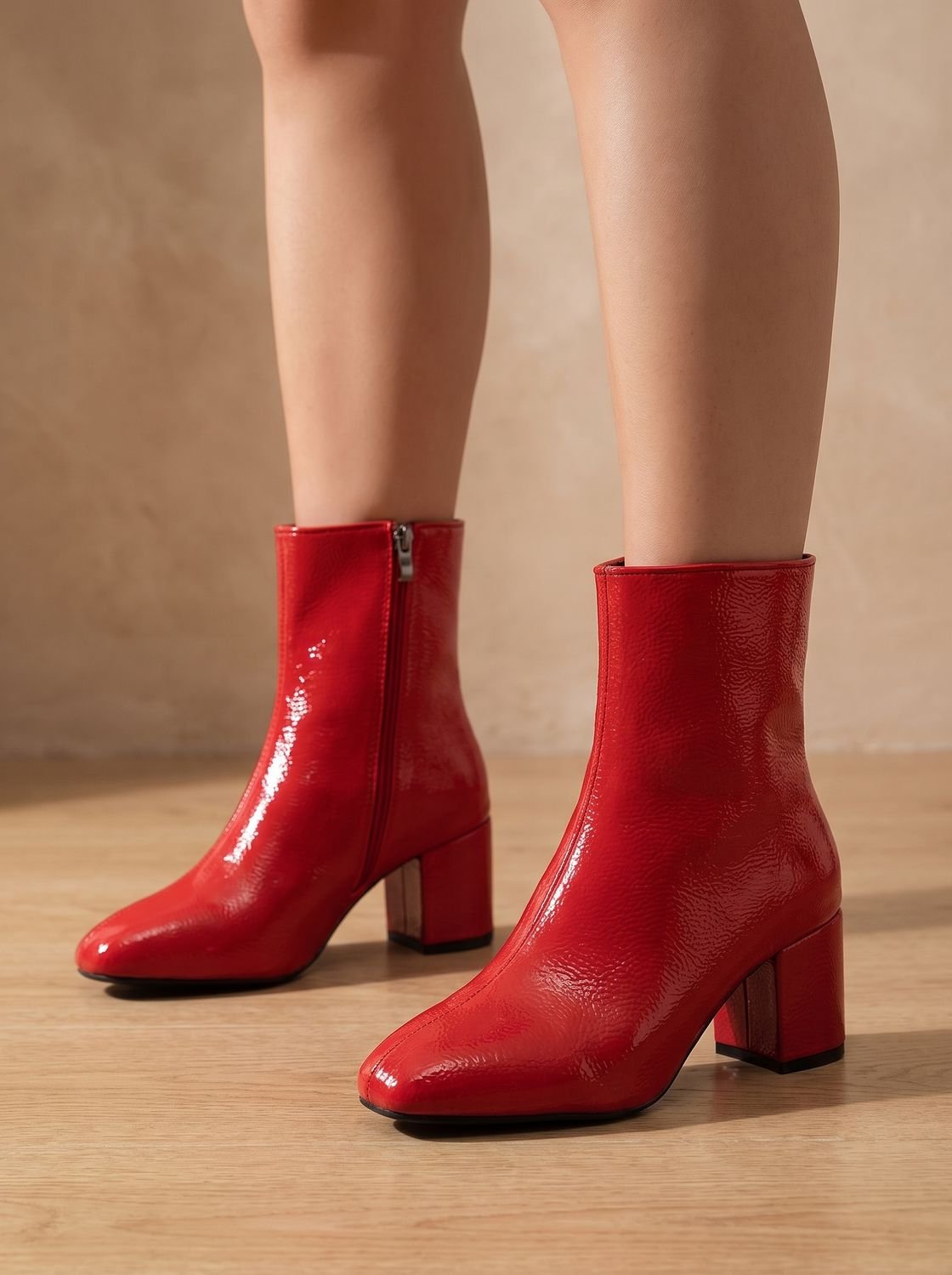 Women's Pointed-Toe Block-Heel Side-Zip Ankle Boots 7