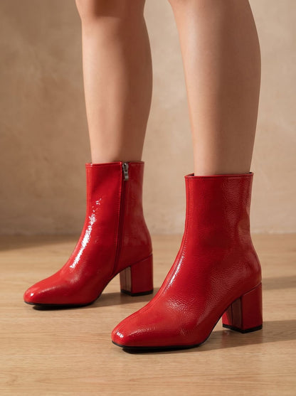 Women's Pointed-Toe Block-Heel Side-Zip Ankle Boots 7