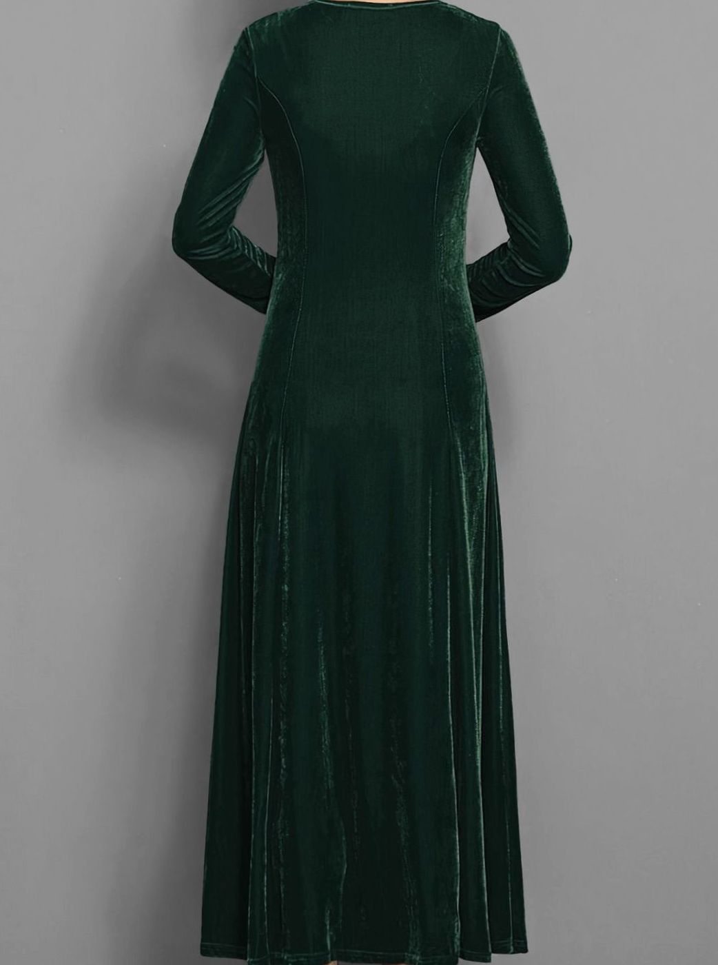 Velvet Maxi Dress — Women's Long Sleeve A-Line Formal Gown 10