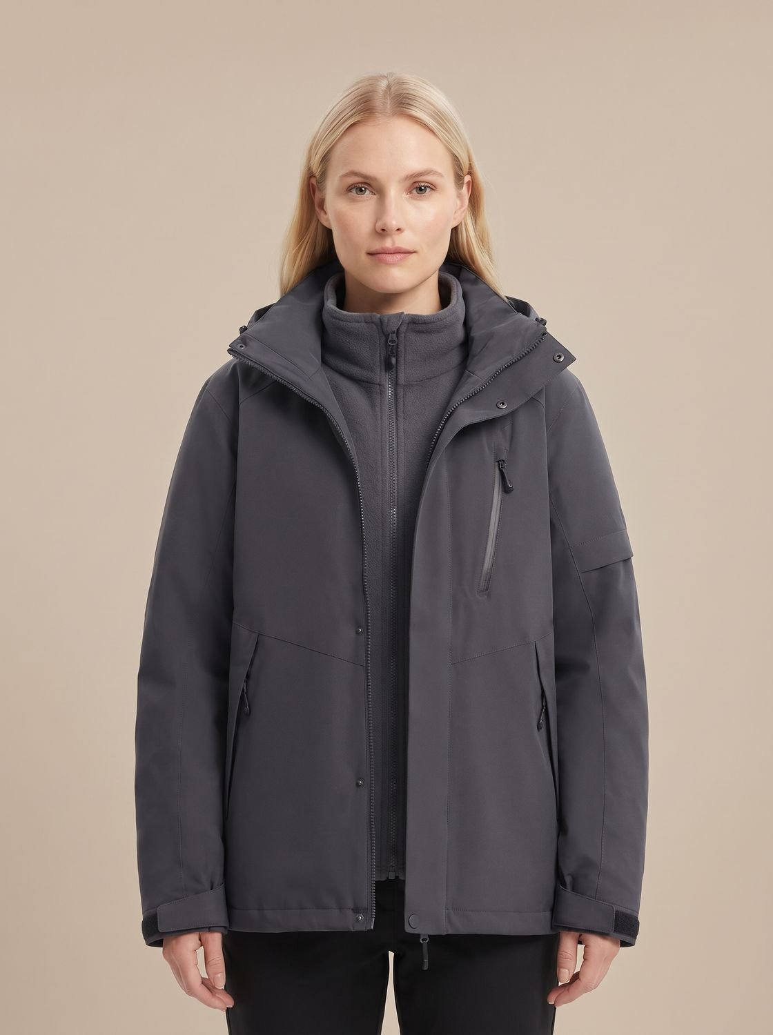 Women's Waterproof Hooded Fleece-Lined Winter Jacket 1