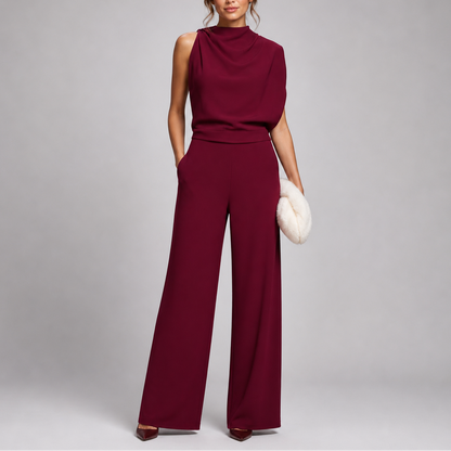 Sleeveless Wide-Leg Jumpsuit for Women — High Neckline 7