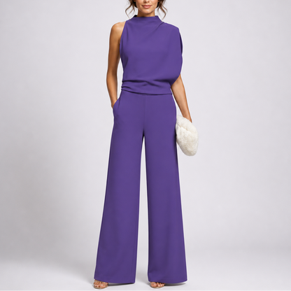 Sleeveless Wide-Leg Jumpsuit for Women — High Neckline 3